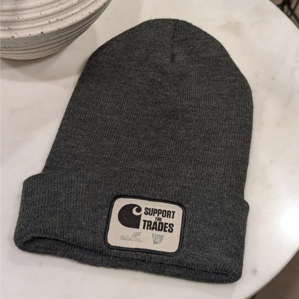 Carhartt Support The Trades Beanie Hat Charcoal Gray AH6104-M Knit OS‎